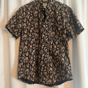 J. Crew Navy Floral Button Down Shirt